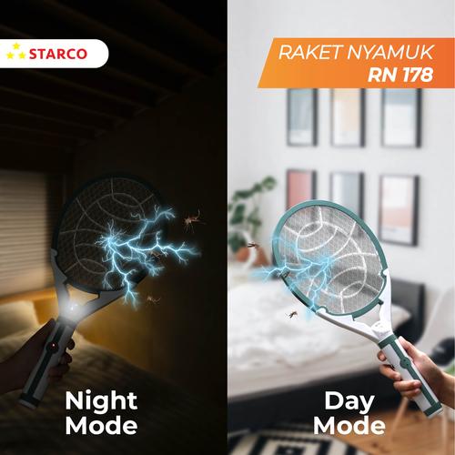 Foto Produk Starco Raket Nyamuk LED Light Rechargeable RN178 dari Starco Official Store