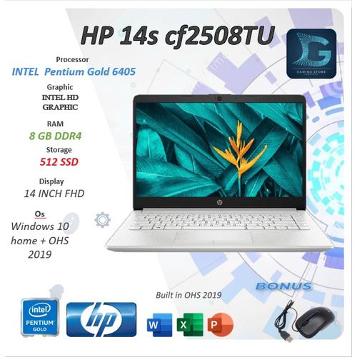 Gambar HP 14s cf2508TU Pentium Gold 6405 8GB 512ssd W10 14.0FHD SLV - SILVER dari Gaming Store Jakarta22 Jakarta Pusat Tokopedia