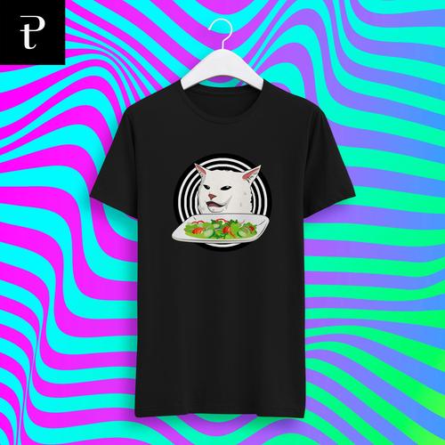 Gambar Kaos Kucing Angry Cat Meme - Hitam, XXS dari PreeTees Kab. Jember Tokopedia