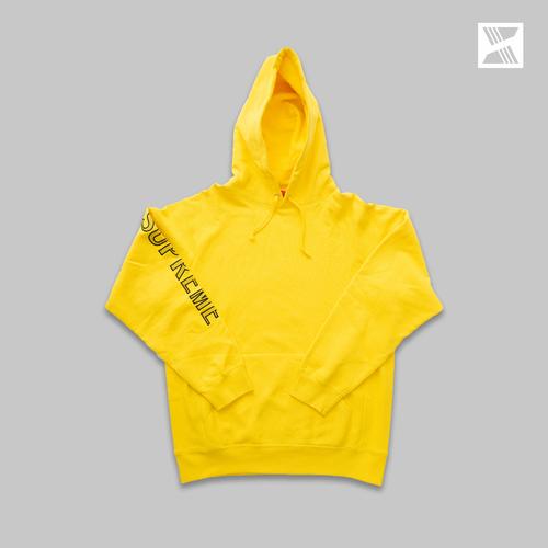 Supreme Embroidery Sleeve Hoodie Yellow 