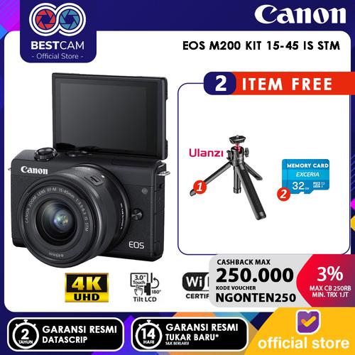 Foto Produk Canon EOS M200 Mirrorless Digital Camera Kit 15-45mm - BLACK - Unit Only dari BestCam