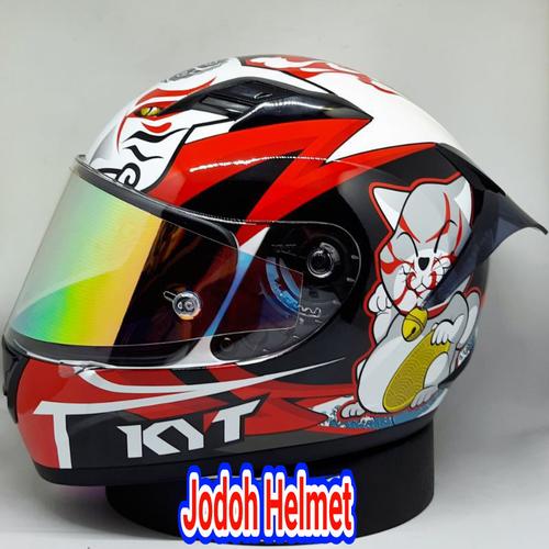 Jual KYT HELM R10 MOTIF KABUKI CAT+TEAR 