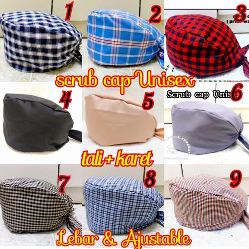 Jual surgical caps scrub cap topi kain 