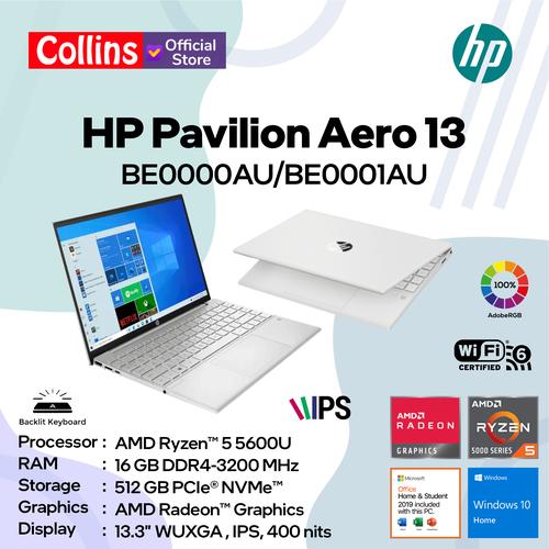 Gambar HP Pavilion Aero 13-BE0000AU/BE0001AU R5-5600U 16G 512GB 13.3" W10 OHS dari Collins Official Jakarta Pusat Tokopedia
