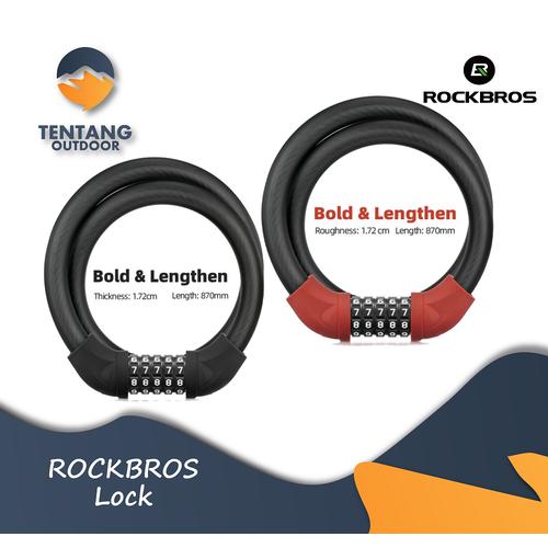 Gambar Kunci Gembok Sepeda ROCKBROS RKS870 Bike Lock 5 Digit Code Combination - Merah dari TentangOutdoor Kota Malang Tokopedia
