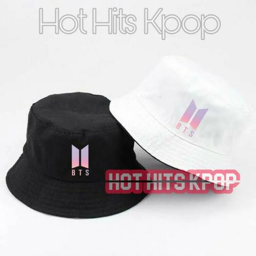 Jual topi Bucket BTS LOGO Purple 