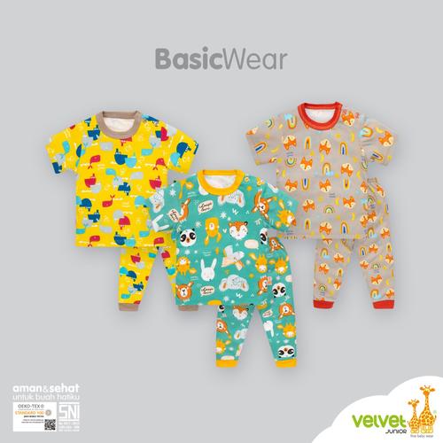 Foto Produk Velvet Junior 3 STEL Setelan Baju Pendek + Celana Panjang - GEMS IN THE SKY, MEDIUM dari Chubby Baby Shop