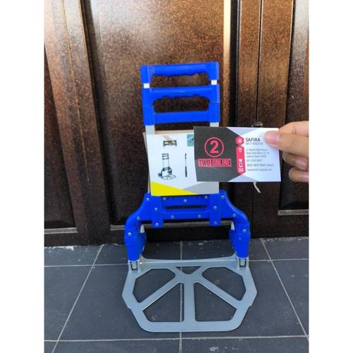 Foto Produk Multifunction Folded Trolley -- Troli lipat serbaguna - Biru dari Two Online