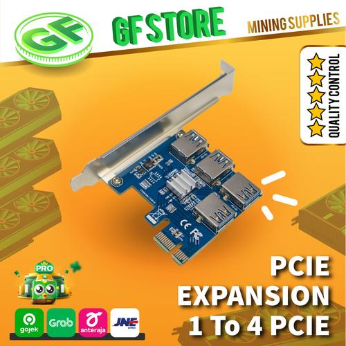 Foto Produk PCIE EXPANSION CARD RISER 1 to 4 USB PCI-e EXTENDER CARD dari GF Retail Store