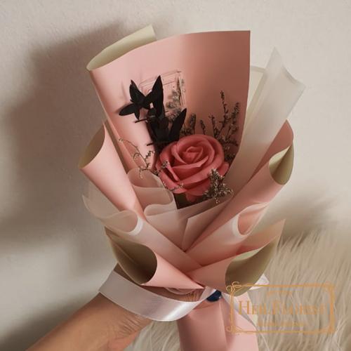 Gambar HER.FLORIST Single Soap and Dried Flower Bouquet/ Buket Bunga Sabun - pink tua soft dari Her.Florist Kota Tangerang Selatan Tokopedia