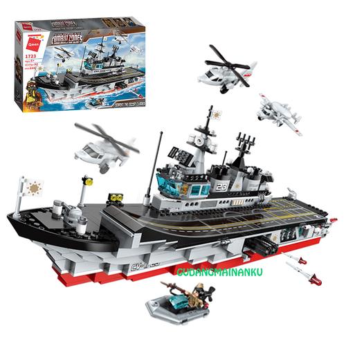 Foto Produk Bricks Blocks Qman 1723 Combat Zones Serpent Escort Carrier Ship Kapal dari Gudangmainanku