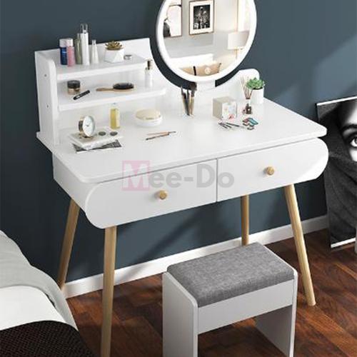 Gambar Mee Do Meja Rias Cermin Kaca Make Up Minimalis Aesthetic - WHITE dari Mee Do Kota Bekasi Tokopedia