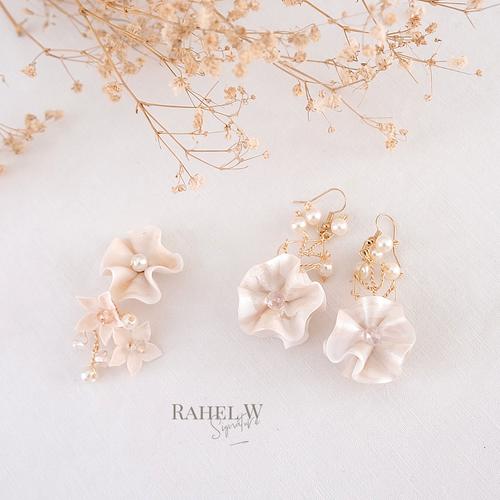 Foto Produk Waves Eleanor Anting Hook Wedding Nikah Handmade Putih Gelombang dari RahelWSignature
