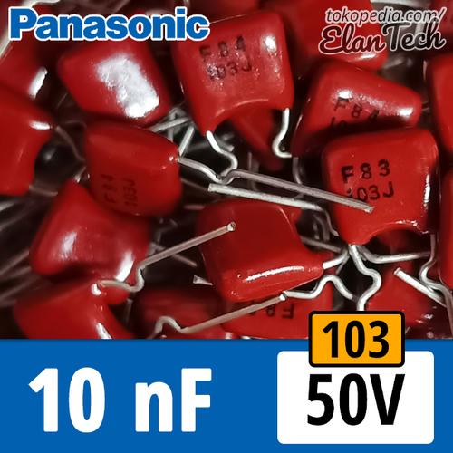 Lot De 12 Condensateurs Panasonic ECQ-V 0.01uF (103) 50V - Film Polyester, Tolérance 10%, Montage Radial