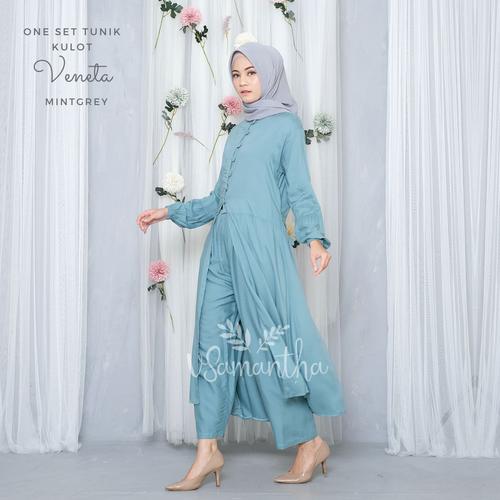 Foto Produk vSamantha - One Set Tunik Kulot Veneta - Mintgrey dari vSamantha