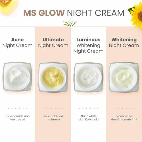 Gambar NIGHT CREAM MS GLOW - WHITENING dari Rossa center Kota Surabaya Tokopedia