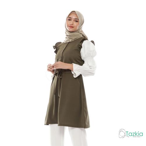 Gambar Atasan Muslim Wanita | Aurora Tunik Hijau| M L XL | Tazkia Hijab - XL dari Tazkia Hijab Store Kota Bandung Tokopedia