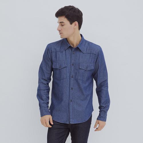 HILLBOSS Kemeja Jeans Lengan Panjang 