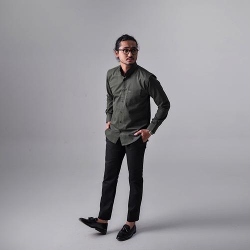 Foto Produk BROODIS KEMEJA POLOS PRIA KERJA KANTOR LENGAN PANJANG CASUAL - Dark Green Long, S dari Broodis