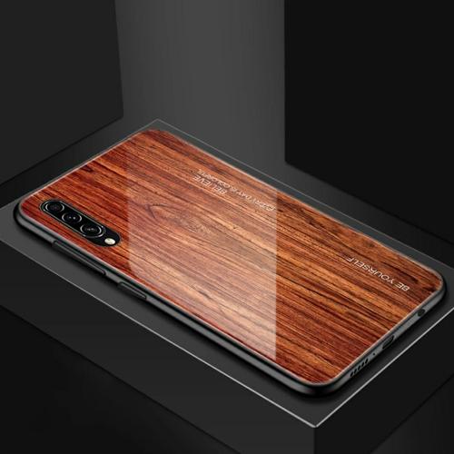Foto Produk WoodGrain Glass Case Samsung Galaxy A70 SamsungA70 Back Cover Casing - E dari Akhe Online Shop