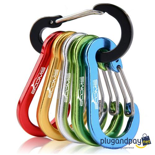 Foto Produk Gantungan Karabiner Aluminium Alloy Snap Clip Lock 6 PCS - plugandpay dari plugandpay
