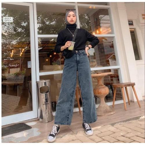 Promo ASEA Highwaist Loose Jeans Snow 