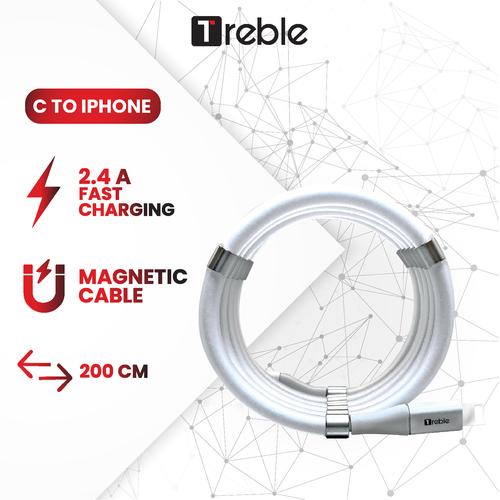 Foto Produk TREBLE Type C Magnet Kabel Charger Kabel Data 1.8 Meter - TKB6 - Lightning, Putih dari Trebleofficialstore