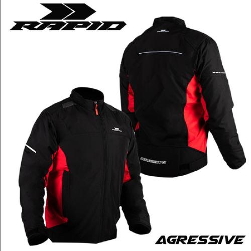 Foto Produk Jaket motor RAPID AGRESSIVE riding style reflektif printing - Hitam/Merah, L/XL dari Rapidjacket
