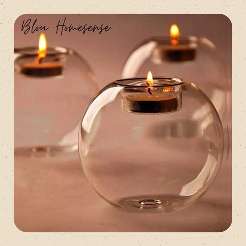 Jual Romantic clear crystal round candle Gelas Lilin Glass Candle