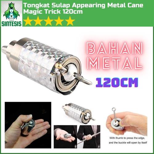 Foto Produk Tongkat Sihir Sulap Magic Stick Appearing Metal Cane Panjang 120cm - SILVER (120CM) dari Toko Sintesis