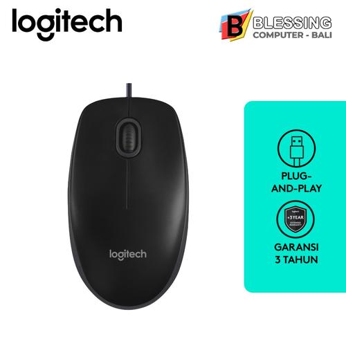 Gambar Mouse Logitech B100 Optical USB / Mouse B100 Logitech / Mouse USB dari Blessing Computer Bali Kota Denpasar Tokopedia