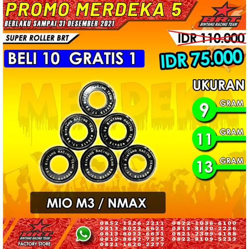 Gambar SUPER ROLLER BLACK DIAMOND BRT NMAX (9,11,13 GRAM) - 11 GRAM dari BRT FACTORY ONLINE STORE Kab. Bogor Tokopedia