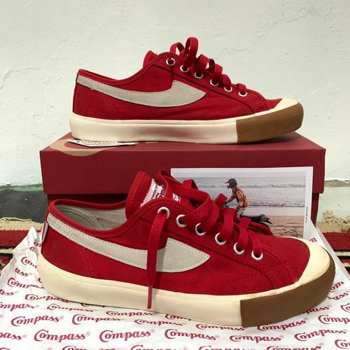 Jual sepatu compass gazelle red gum low 