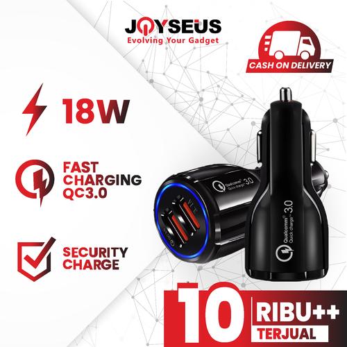 Foto Produk JOYSEUS QC3.0 Car Charger 3.1A Dual USB FAST Charging Black - CM0001 dari Joyseus Official Store