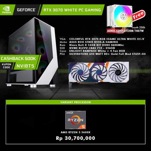 Foto Produk GeForce RTX 3070 White PC Gaming AMD Ryzen 5 DIY Rakitan dari YOUNGS COMPUTER