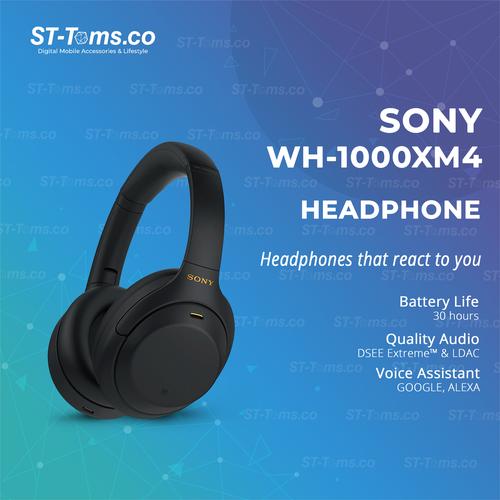 Foto Produk Sony WH 1000XM4 WH-1000XM4 WH1000XM4 Noise Cancelling Headphone - Hitam dari ST-Toms.co