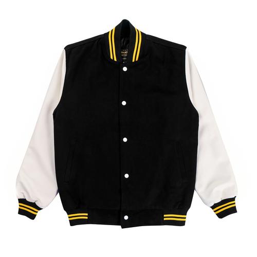 black varsity jacket