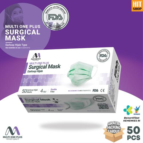 Foto Produk Masker Surgical Multi One Plus 4 Ply Hijab Type Isi 50 Pcs Original dari HITSHOP INDONESIA