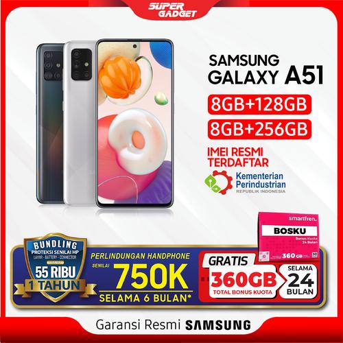 Foto Produk Samsung A51 8/256 GB Galaxy Amoled RAM 8 ROM 256 8GB 256GB Murah Resmi - Metallic Silver, Non Bundle dari SUPER_GADGET