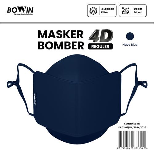 Gambar Bowin Masker Bomber-2x Anti Bakteri & Percikan (Masker Kain 4 Lapisan) - 4D REG NAVY BLU dari Bowin Indonesia Jakarta Barat Tokopedia