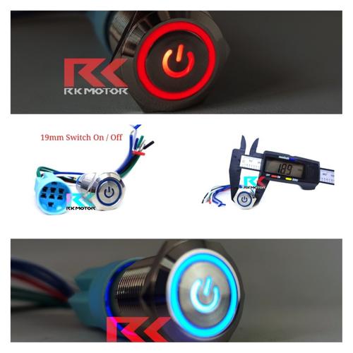 Jual Saklar On Off DC 12V Nikel Metal Alumunium 19mm - Biru, Dengan ...