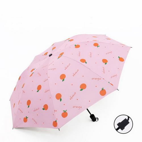 Gambar Payung Lipat Otomatis Mini Karakter Lucu Bahan Tebal PY03 - JERUK PINK dari AlfaIndo Kota Tangerang Tokopedia
