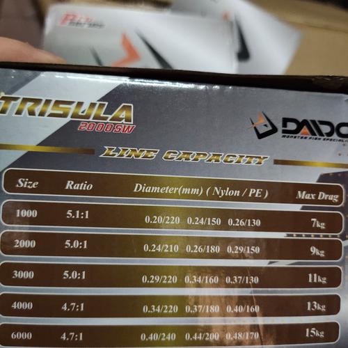 Gambar reel daido trisula sw pilihan 1000 2000 3000 4000 6000 metal body - gold, 6000 dari pacific spot jakarta Jakarta Barat Tokopedia