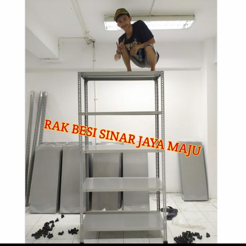 Jual Rak besi + kaki karet 5 susun L40 P100 T200 - Putih - Jakarta ...