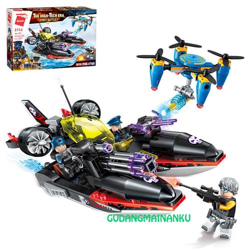 Foto Produk Bricks Blocks Qman 2711 Naval Vessel Attack Kapal Speed Boat dari Gudangmainanku