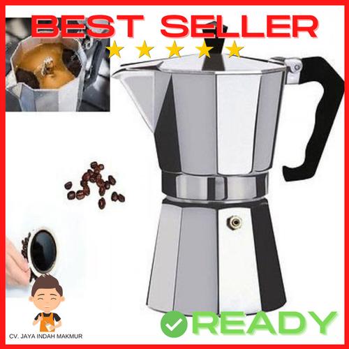 Jual Mokapot 2 cup Moka Pot 100ml Espresso Maker Putih Aluminium