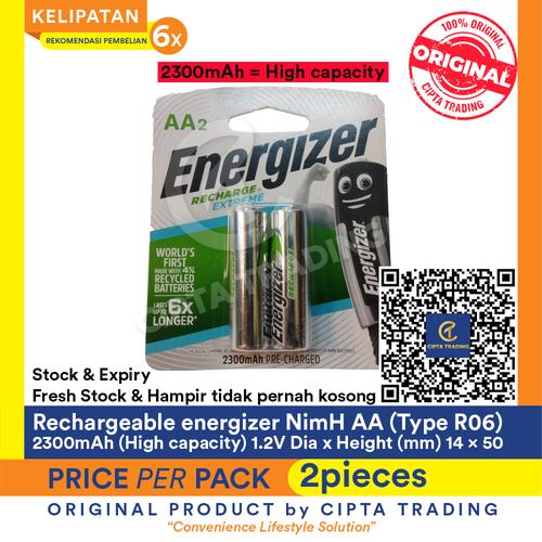 Foto Produk Rechargeable Batteries - Energizer - Rechargeable AA 2300mAh dari Cipta Trading