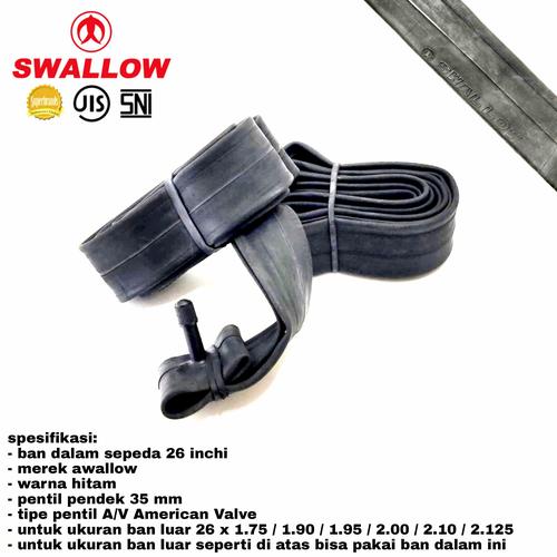 Foto Produk ban dalam sepeda kenda 26 x 1.9/ 1.75 / 1.95 / 2.00 / 2.10 / 2.125 mtb - Ban Swallow dari dunia sepeda gmc