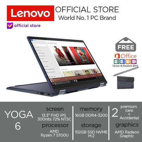 Gambar LENOVO YOGA 6 Ryzen 7 5700U 512GB SSD 16GB 13.3" WIN10+OHS 72% NTSC dari Lenovo Authorized Tangerang Jakarta Barat Tokopedia