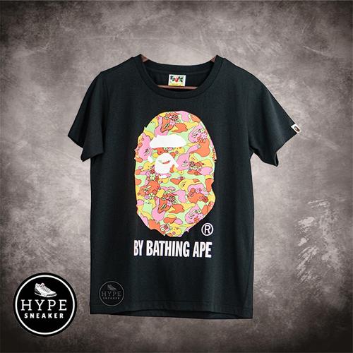 Gambar BAPE A Bathing Ape Big Head Flower Pink Black Tshirt 100% ORIGINAL dari HYPESNEAKER.ID Kota Salatiga Tokopedia